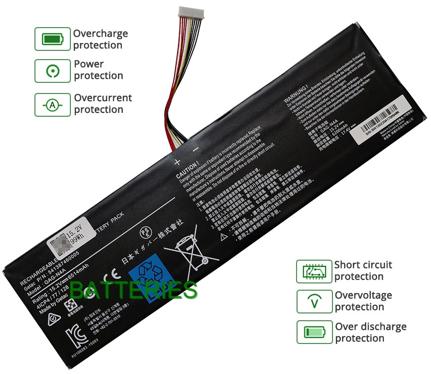 Images for GIGABYTE AORUS 15 XE4 battery